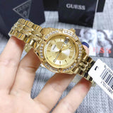 Guess Dazzling Diamonds Gold Dial Gold Steel Strap Watch for Women - W85110L1 Authentic Buy Shop Now