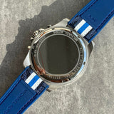 Michael Kors Brecken Chronograph Blue Dial Two Tone PVC Strap Watch For Men - MK8950 Authentic Buy Shop Now