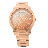 Guess Crush Rose Gold Dial Rose Gold Steel Strap Watch For Women - GW0020L3 Authentic Buy Shop Now