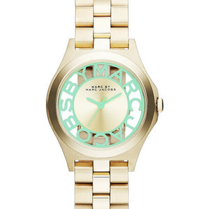 Marc Jacobs Henry Gold Dial Gold Steel Strap Watch for Women - MBM3295 Authentic Buy Shop Now