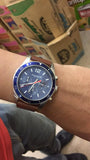 Coach Sullivan Sport Blue Dial Brown Leather Strap Watch for Men - 14606038 Authentic Buy Shop Now