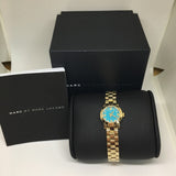 Marc Jacobs Amy Dinky Blue Dial Gold Steel Strap Watch for Women - MBM3229 Authentic Buy Shop Now