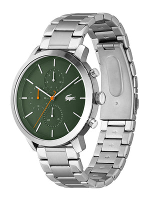 Lacoste Replay Green Dial Silver Steel Strap Watch for Men - 2011178 Authentic Buy Shop Now