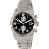 Marc Jacobs Larry Chronograph Black Dial Silver Steel Strap Watch for Men - MBM5050 Authentic Buy Shop Now