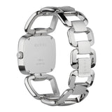 Gucci G Brown Square Brown Dial Silver Steel Strap Watch For Women - YA125402 Authentic Buy Shop Now
