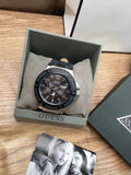 Guess Indovina Quartz Black Dial Black Leather Strap Watch For Men - W0040G9 Authentic Buy Shop Now
