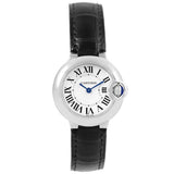 Cartier Ballon Bleu Silver Dial Black Leather Strap Watch for Women - W69018Z4 Authentic Buy Shop Now