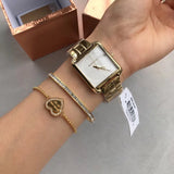 Michael Kors Lake Quartz White Dial Gold Steel Strap Watch For Women - MK3644 Authentic Buy Shop Now