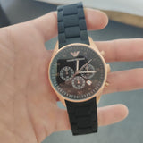 Emporio Armani Sportivo Black Dial Black Steel Strap Watch For Men - AR5905 Authentic Buy Shop Now