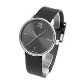 Calvin Klein Accent Black Dial Black Leather Strap Watch for Men - K2Y2X1C3 Authentic Buy Shop Now