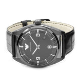 Emporio Armani Franco Black Dial Black Leather Strap Watch For Men - AR0368 Authentic Buy Shop Now