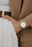 Daniel Wellington Classic Petite Evergold White Dial Gold Mesh Bracelet Watch For Women - DW00100350 Authentic Buy Shop Now