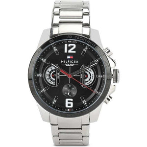 Tommy Hilfiger Decker Quartz Black Dial Silver Steel Strap Watch for Men - 1791472 Authentic Buy Shop Now
