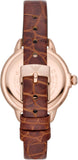 Emporio Armani Mia Quartz Silver Dial Brown Leather Strap Watch For Women - AR11525 Authentic Buy Shop Now