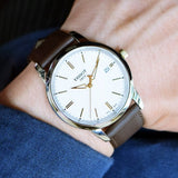 Tissot T Classic Dream White Dial Brown Leather Strap Watch for Men - T033.410.26.011.01 Authentic Buy Shop Now