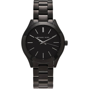 Michael Kors Mini Slim Runway Black Dial Black Steel Strap Watch for Women - MK3587 Authentic Buy Shop Now