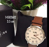 Coach Slim Easton White Dial Brown Leather Strap Watch for Women - 14502682 Authentic Buy Shop Now