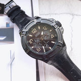 Guess Rigor Analog Black Dial Black Leather Strap Watch For Men - W0040G1 Authentic Buy Shop Now