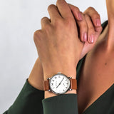 Marc Jacobs Baker White Dial Brown Leather Strap Watch for Women - MBM1265 Authentic Buy Shop Now
