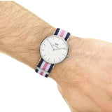 Daniel Wellington Classic Southampton White Dial Three Tone Nylon Strap Watch For Women - DW00100050 Authentic Buy Shop Now