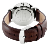 Daniel Wellington Classic Bristol White Dial Brown Leather Strap Watch For Women - DW00100056 Authentic Buy Shop Now