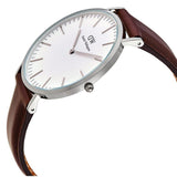 Daniel Wellington Classic Bristol Quartz White Dial Brown Leather Strap Watch For Men - DW00100023 Authentic Buy Shop Now
