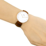 Daniel Wellington Classic St. Mawes White Dial Brown Leather Strap Watch for Men - DW00100035 Authentic Buy Shop Now