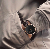 Daniel Wellington Classic York Black Dial Brown Leather Strap Watch For Women - DW00100140 Authentic Buy Shop Now