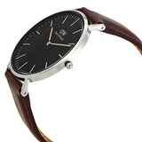 Daniel Wellington Classic Bristol Black Dial Brown Leather Strap Watch For Men - DW00100131 Authentic Buy Shop Now
