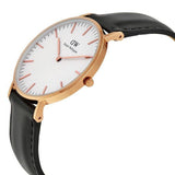 Daniel Wellington Classic Sheffield White Dial Black Leather Strap Watch for Women - DW00100036 Authentic Buy Shop Now