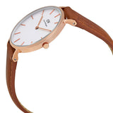 Daniel Wellington Petite Durham White Dial Brown Leather Strap Watch For Women - DW00100172 Authentic Buy Shop Now