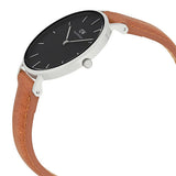 Daniel Wellington Petite Sterling Black Dial Brown Leather Strap Watch For Women - DW00100178 Authentic Buy Shop Now