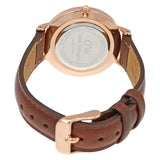 Daniel Wellington Classy St Mawes White Dial Brown Leather Strap Watch For Women - DW00100075 Authentic Buy Shop Now