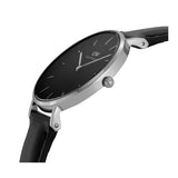Daniel Wellington Petite Sheffield Black Dial Black Leather Strap Watch For Women - DW00100180 Authentic Buy Shop Now