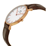 Daniel Wellington Classic York White Dial Brown Leather Strap Watch For Women - DW00100038 Authentic Buy Shop Now