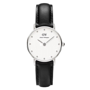 Daniel Wellington Classy Sheffield White Dial Black Leather Strap Watch For Women - DW00100068 Authentic Buy Shop Now