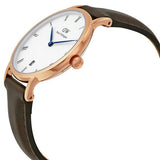 Daniel Wellington Dapper Bristol White Dial Brown Leather Strap Watch For Women - DW00100094 Authentic Buy Shop Now