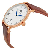Daniel Wellington Dapper Durham White Dial Brown Leather Strap Watch For Men - DW00100115 Authentic Buy Shop Now