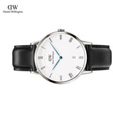 Daniel Wellington Dapper Sheffield White Dial Black Leather Strap Watch For Men - DW00100088 Authentic Buy Shop Now