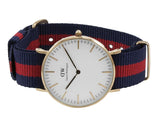 Daniel Wellington Classic Oxford White Dial Two Tone NATO Strap Watch For Women - DW00100029 Authentic Buy Shop Now