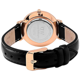 Daniel Wellington Classy Sheffield White Dial Black Leather Strap Watch For Women - DW00100060 Authentic Buy Shop Now