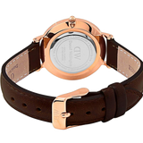 Daniel Wellington Classy York White Dial Brown Leather Strap Watch For Women - DW00100061 Authentic Buy Shop Now