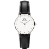 Daniel Wellington Classy Sheffield White Dial Black Leather Strap Watch For Women - DW00100068 Authentic Buy Shop Now