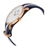 Daniel Wellington Classy Glasgow White Dial Two Tone Nylon Strap Watch For Women - DW00100078 Authentic Buy Shop Now