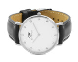 Daniel Wellington Classy Sheffield White Dial Black Leather Strap Watch For Women - DW00100080 Authentic Buy Shop Now