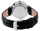 Daniel Wellington Classy Sheffield White Dial Black Leather Strap Watch For Women - DW00100080 Authentic Buy Shop Now