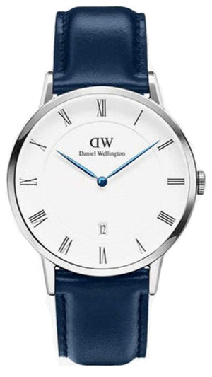Daniel Wellington Classic Sheffield White Dial Navy Blue Leather Strap Watch For Women - DW00100194 Authentic Buy Shop Now