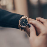 Daniel Wellington Iconic Link Black Dial Rose Gold Steel Strap Watch for Women - DW00100212 Authentic Buy Shop Now