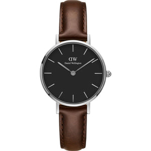 Daniel Wellington Classic Petite Bristol Black Dial Brown Leather Strap Watch For Women - DW00100233 Authentic Buy Shop Now