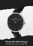 Daniel Wellington Classic Petite Sheffield Black Dial Black Leather Strap Watch For Women - DW00100236 Authentic Buy Shop Now